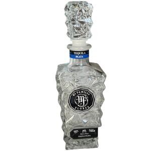 EMPTY Mi Familia Flores Tequila Plata Bottle Clear Crystal Nice For Fairy Lights